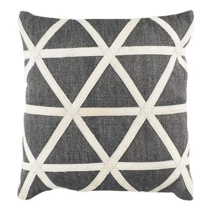 Viola Cowhide 20"X20" Pillow, Gey/White