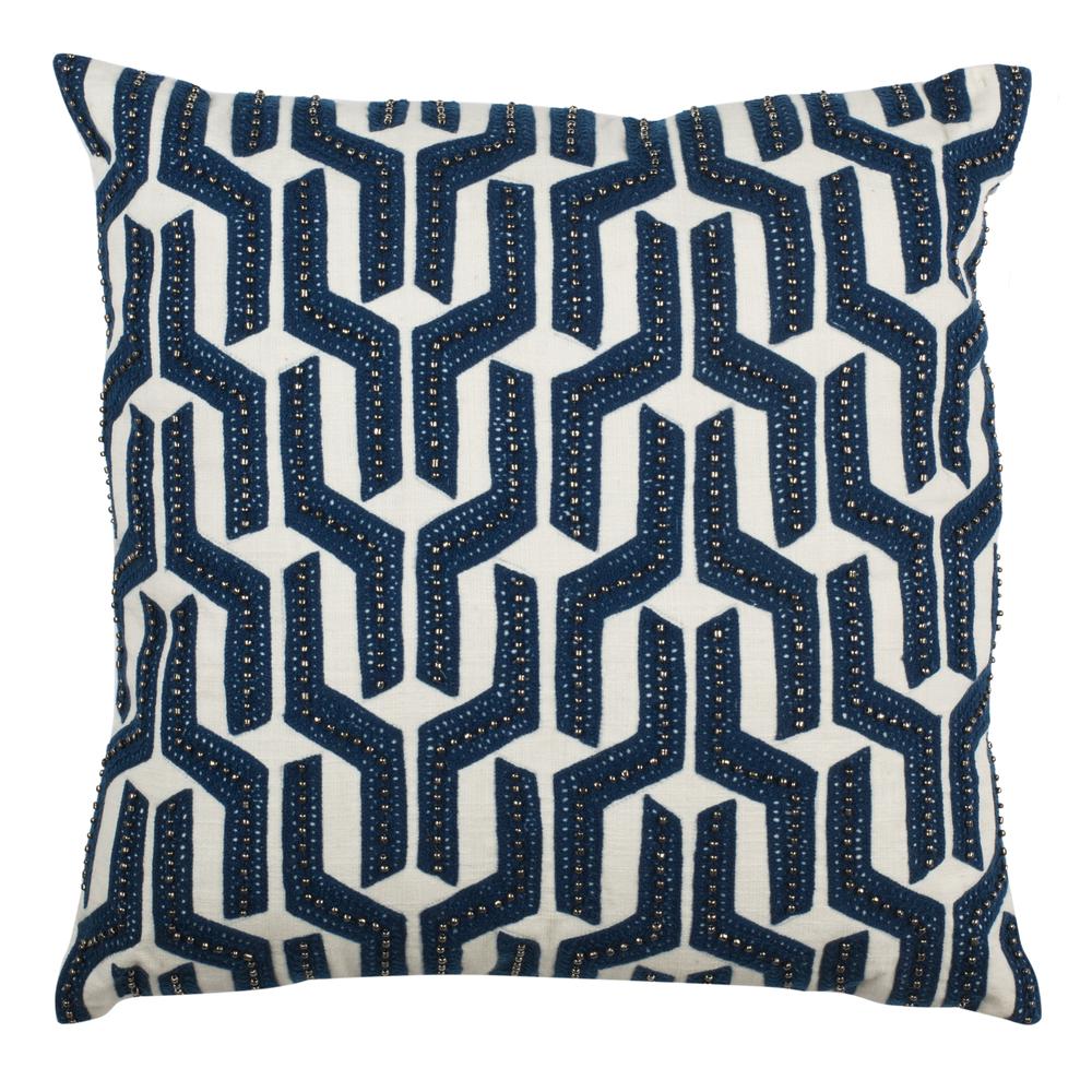 Chauncy Pillow, Navy/White