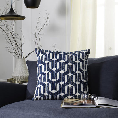 Chauncy Pillow, Navy/White