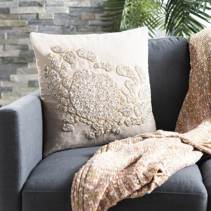 Pendi Pillow, Beige/White