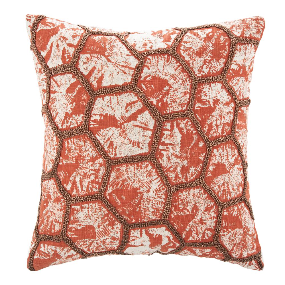 Falla Pillow, Orange/White