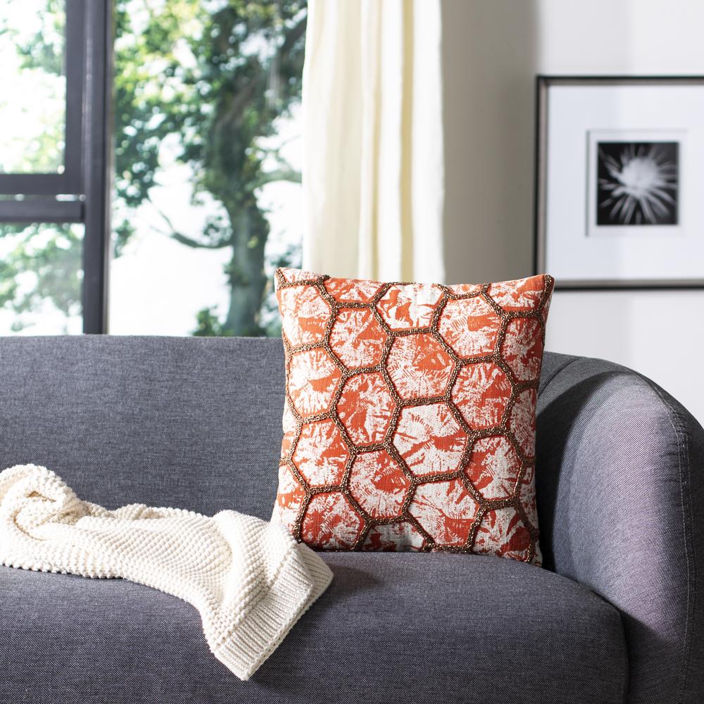 Falla Pillow, Orange/White