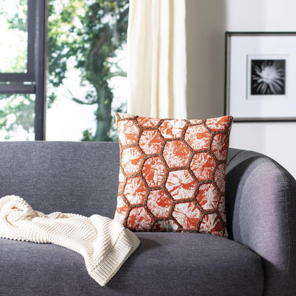 Falla Pillow, Orange/White