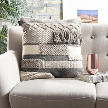 Gareth 20" Pillow, Charcoal/Silver