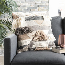 Honor 20" Pillow, Grey/Ivory