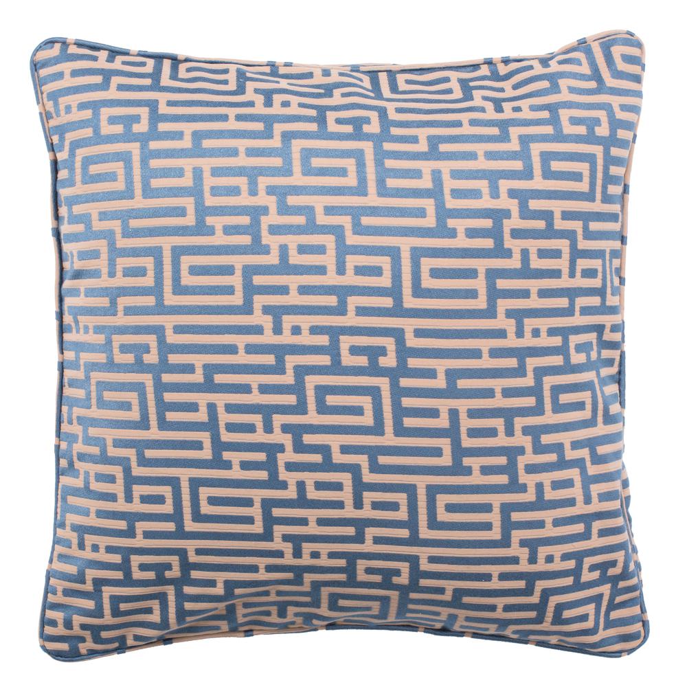 Basma Pillow, Blue/Tan