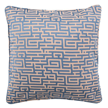 Basma Pillow, Blue/Tan