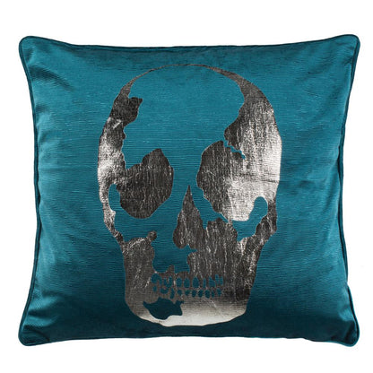 Romey Skull Pillow, Dark Green