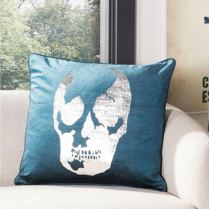 Romey Skull Pillow, Dark Green