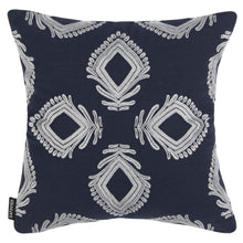 Blossom Pillow, Navy/Periwinkle 16" x 16"