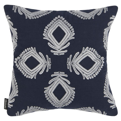 Blossom Pillow, Navy/Periwinkle 16" x 16"