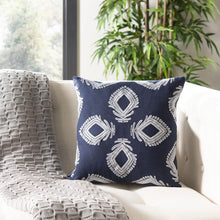 Blossom Pillow, Navy/Periwinkle 16" x 16"