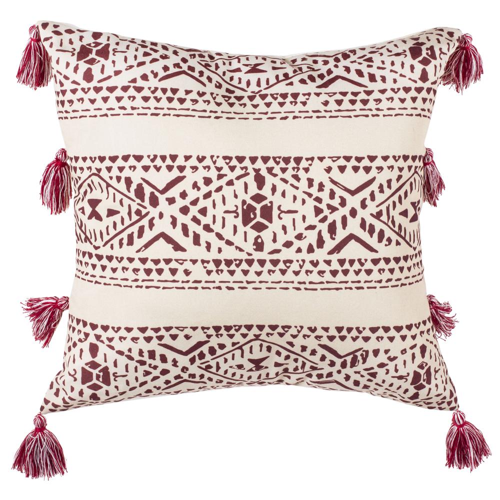 Landria Pillow, Beige/Red