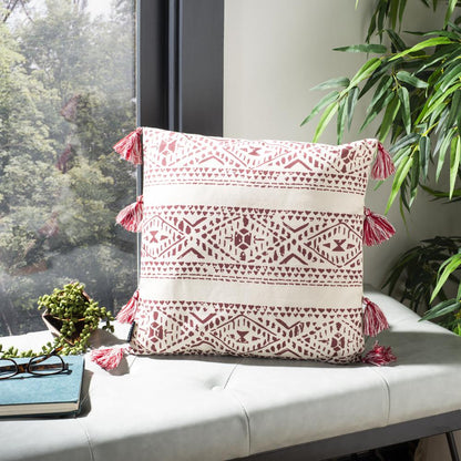 Landria Pillow, Beige/Red