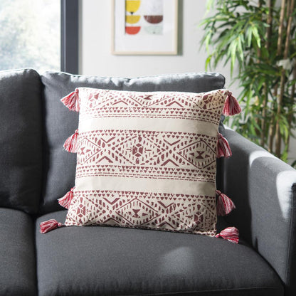 Landria Pillow, Beige/Red