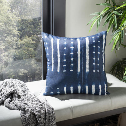 Narla Pillow, Deep Blue/White
