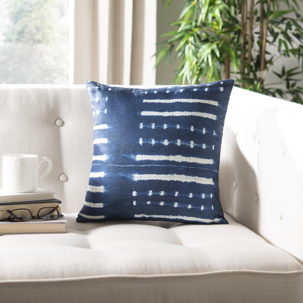 Narla Pillow, Deep Blue/White
