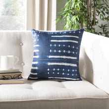 Narla Pillow, Deep Blue/White