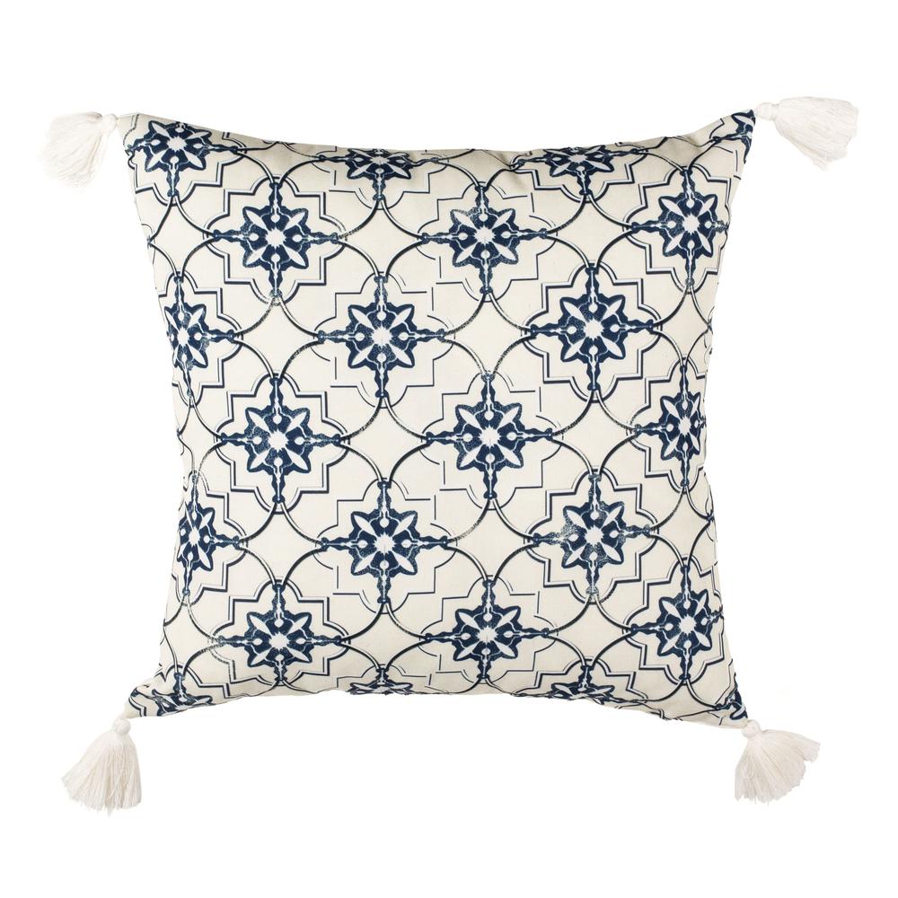 Mariella Pillow, White/Blue