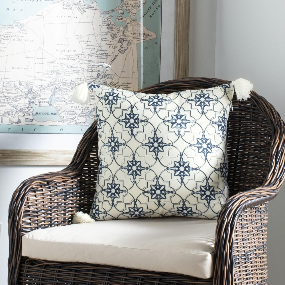 Mariella Pillow, White/Blue