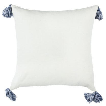 Lunette Pillow, White/Blue