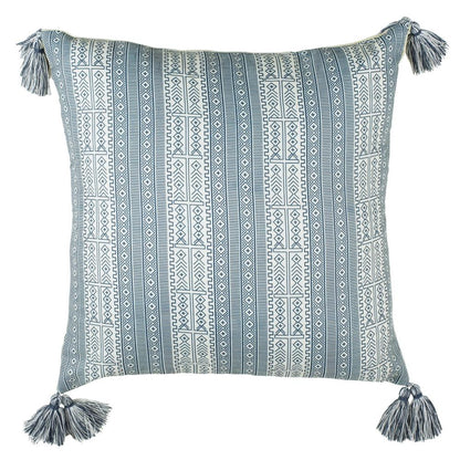 Lunette Pillow, White/Blue