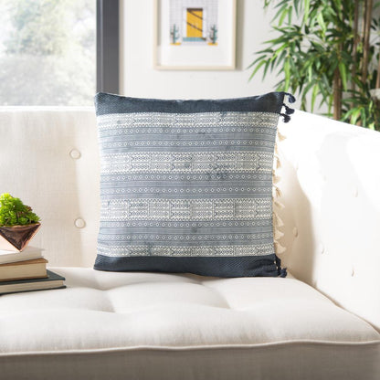 Linnet Pillow, Deep Blue/Grey