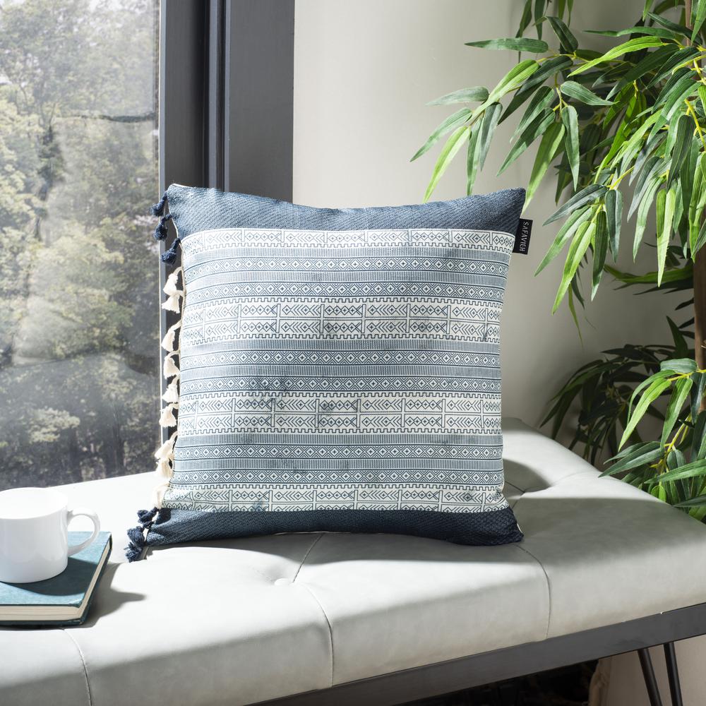 Linnet Pillow, Deep Blue/Grey