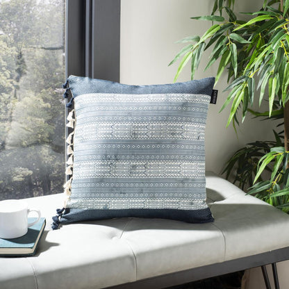 Linnet Pillow, Deep Blue/Grey