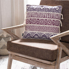 Mela Pillow, Purple/Beige