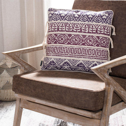 Mela Pillow, Purple/Beige