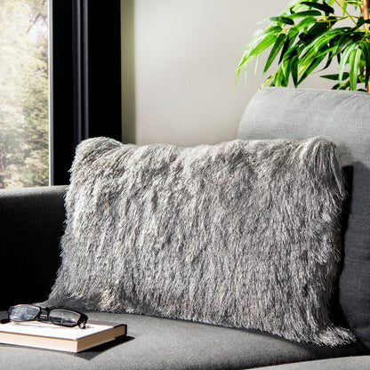 Cali Shag Pillow, Silver
