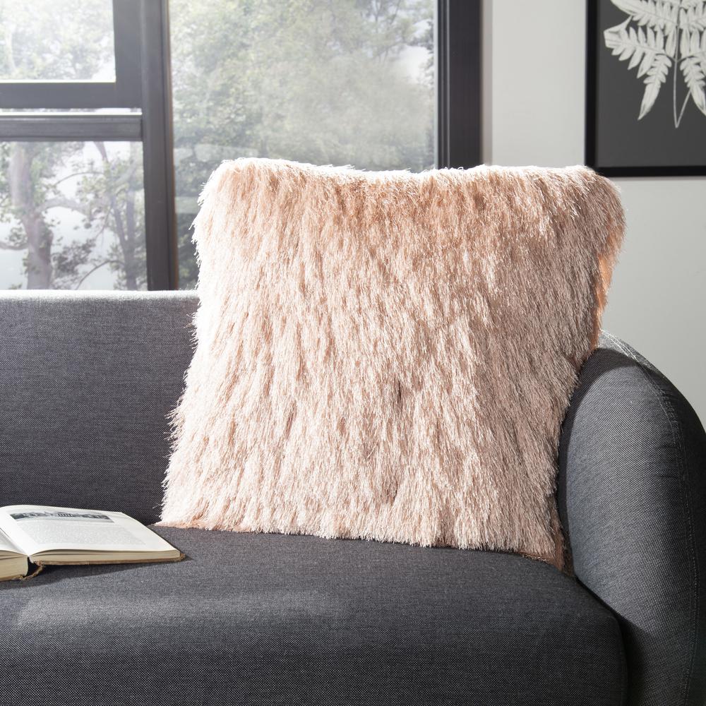 Cali Shag Pillow, Blush, PLS735D-2020