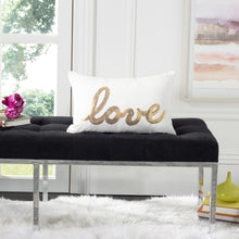 First Comes Love Pillow, Gold/Cream