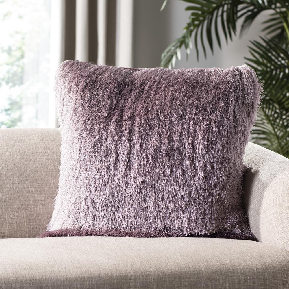 Venice Shag Pillow, Lilac