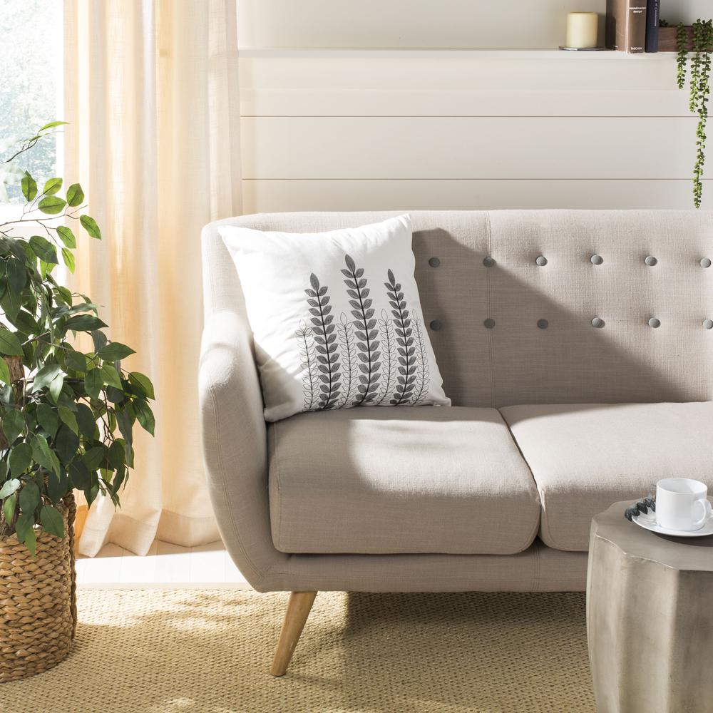 Valorie Vine Pillow, White/Grey