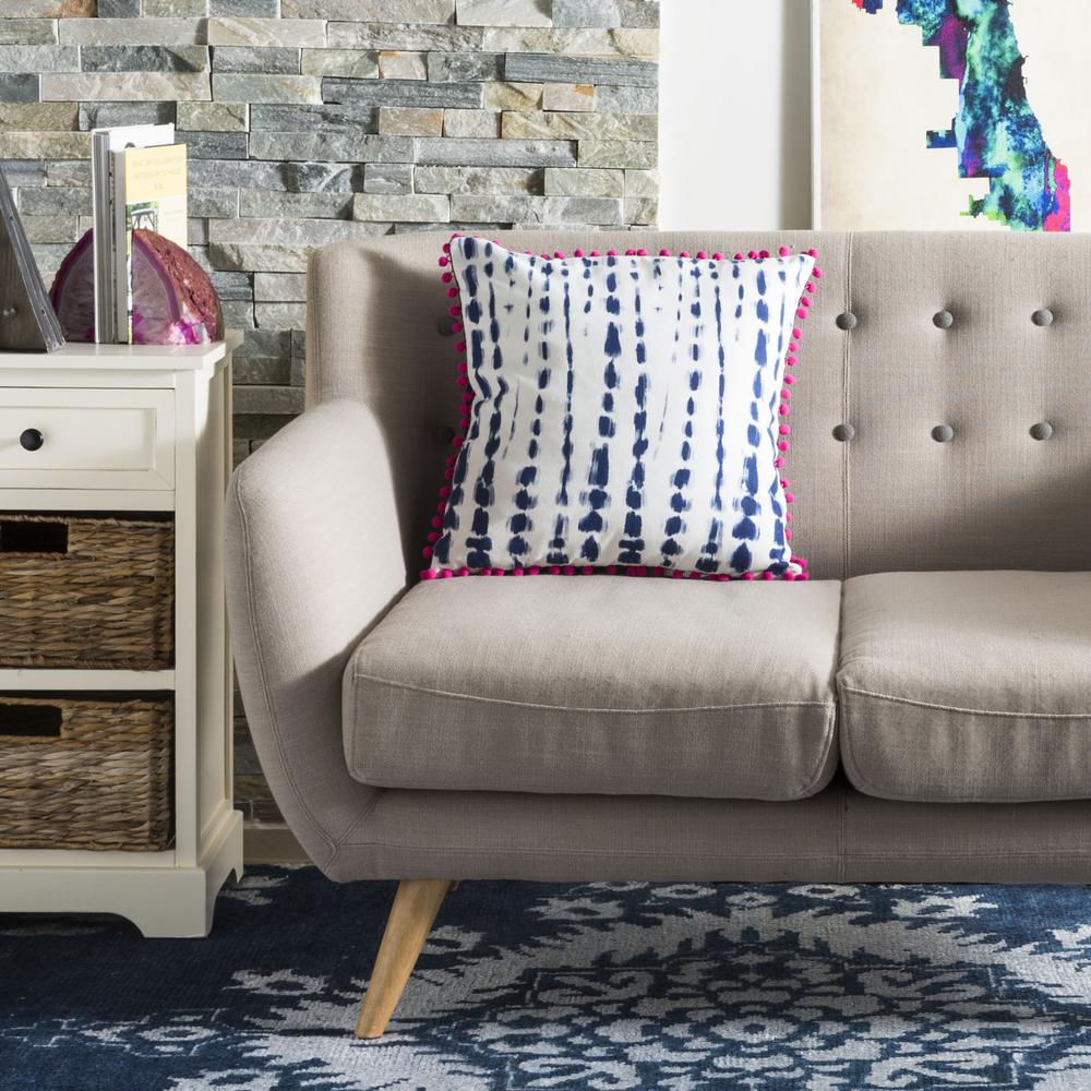 Atalia Pillow, Pink/Cream/Navy