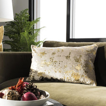 Edmee Metallic  Pillow, Beige/Gold, PLS881A-1220