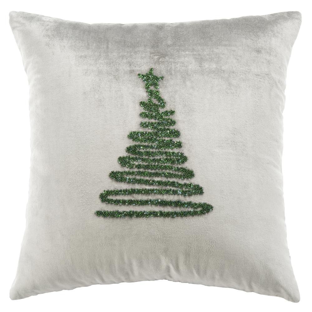 Enchanted Evergreen  Pillow, Grey/Green, PLS882C-2020