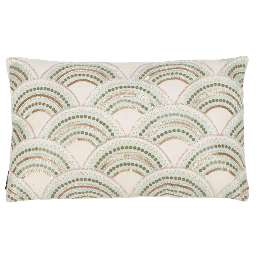 Kadri Pillow, Beige/Teal/Gold, PLS889A-1220