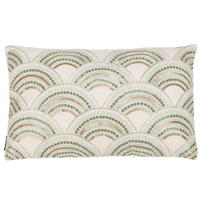Kadri Pillow, Beige/Teal/Gold, PLS889A-1220