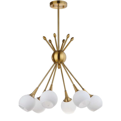 Justine 6 Light 22-Inch Dia Adjustable Pendant , Brass Gold