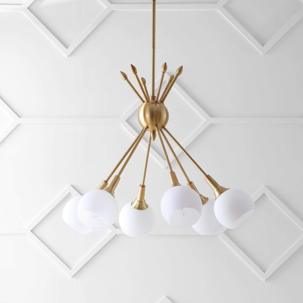 Justine 6 Light 22-Inch Dia Adjustable Pendant , Brass Gold