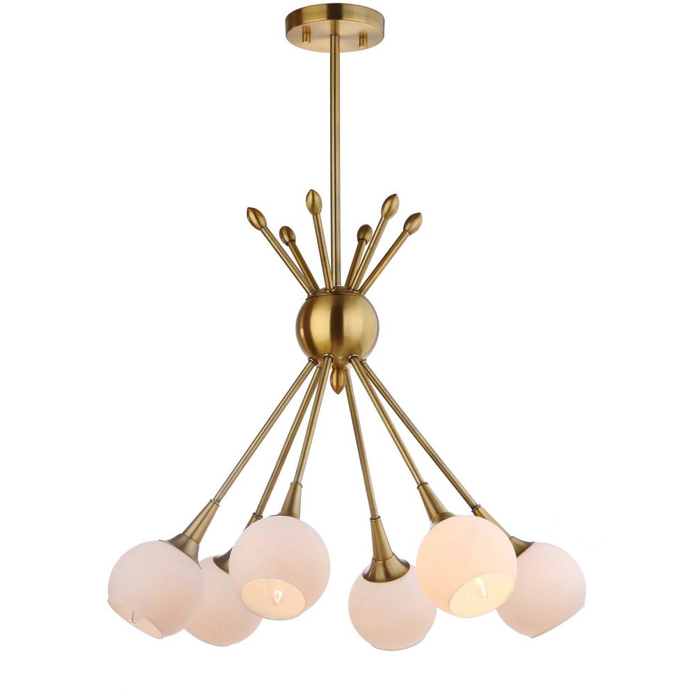 Justine 6 Light 22-Inch Dia Adjustable Pendant , Brass Gold