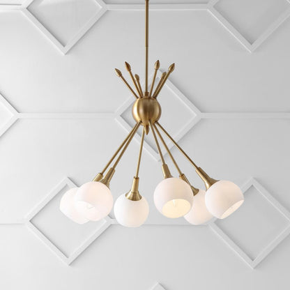 Justine 6 Light 22-Inch Dia Adjustable Pendant , Brass Gold