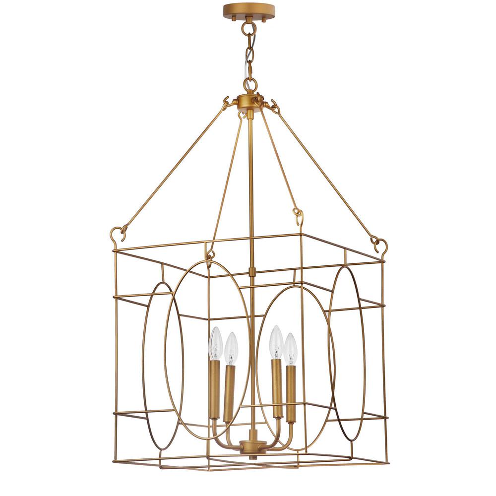Margot 4 Light 18-Inch Dia Adjustable Pendant, Gold