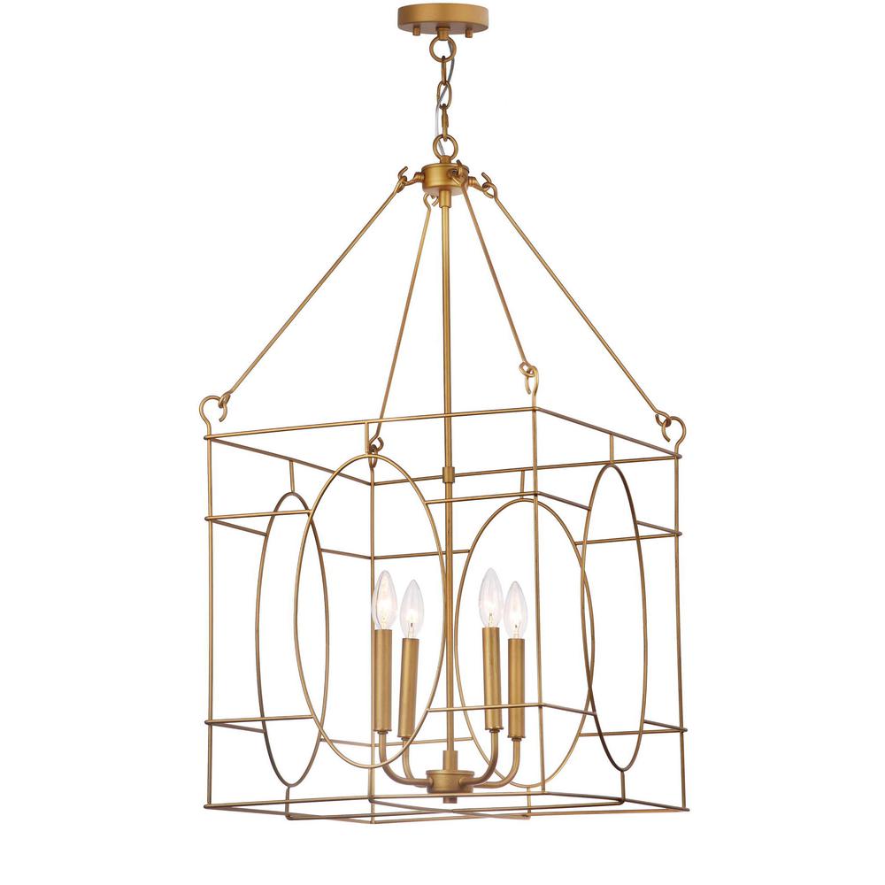 Margot 4 Light 18-Inch Dia Adjustable Pendant, Gold