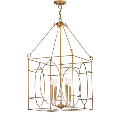 Margot 4 Light 18-Inch Dia Adjustable Pendant, Gold