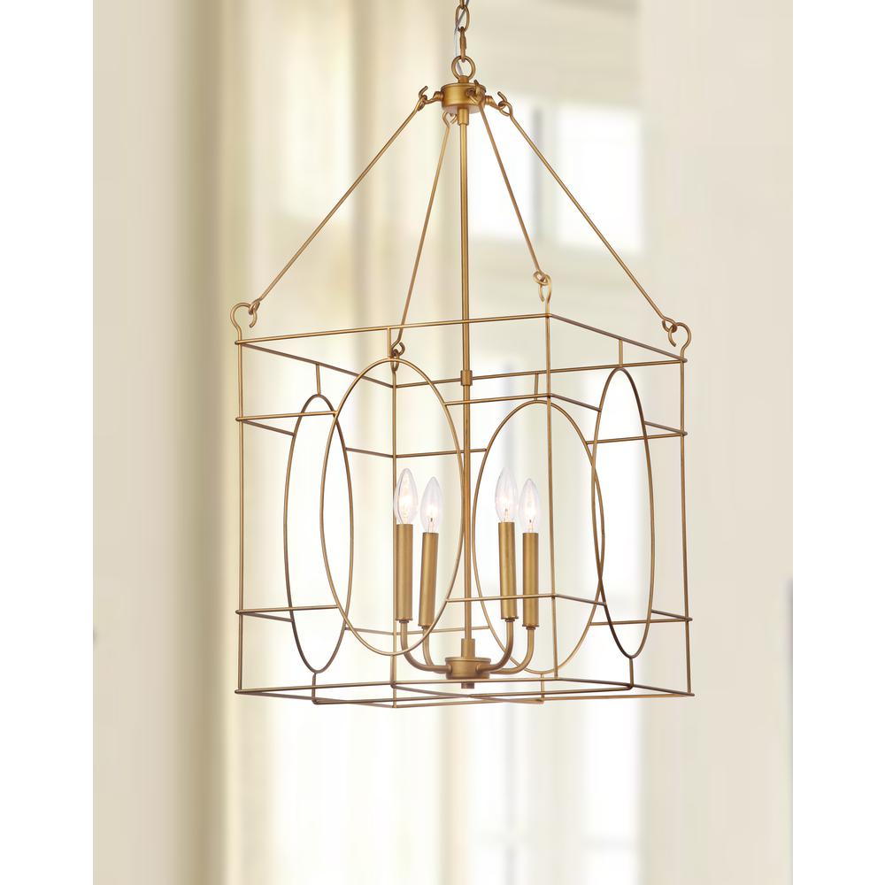 Margot 4 Light 18-Inch Dia Adjustable Pendant, Gold