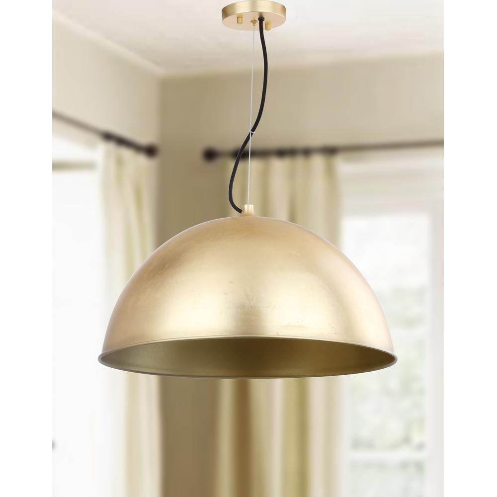 Archer Dome 21-Inch Dia Adjustable Pendant, Gold Leaf